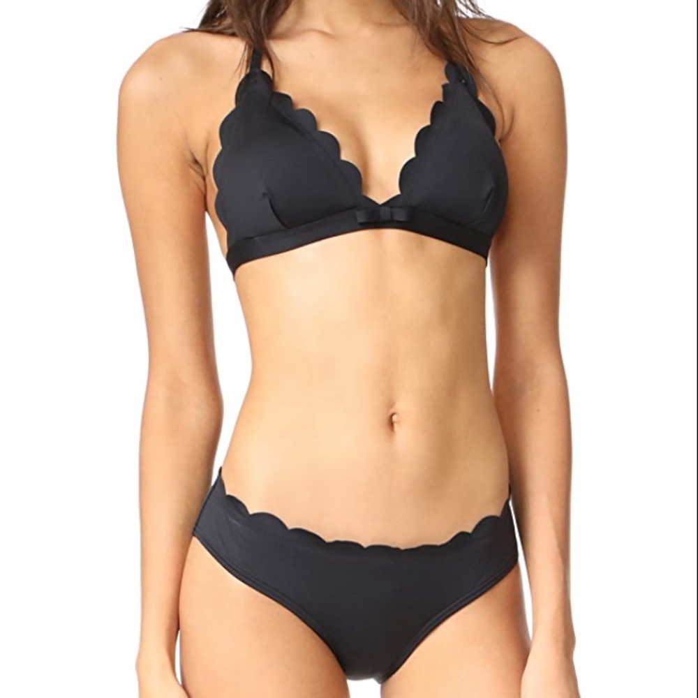 Kate Spade Black Scalloped Bikini